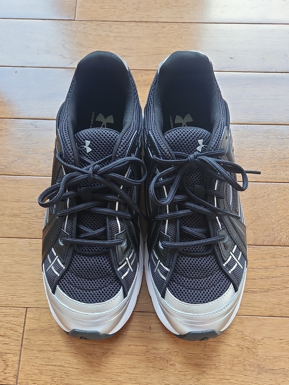 Under Armour Black and Silver Mesh Running Shoes
